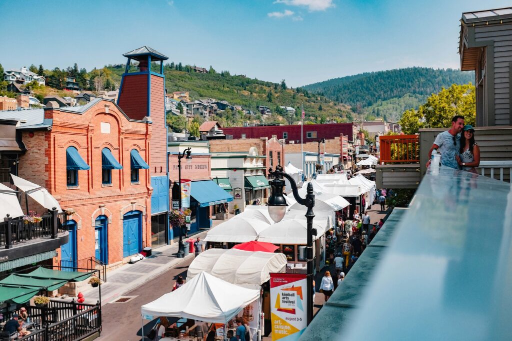 Historic Main Street in Park City Utah in winter