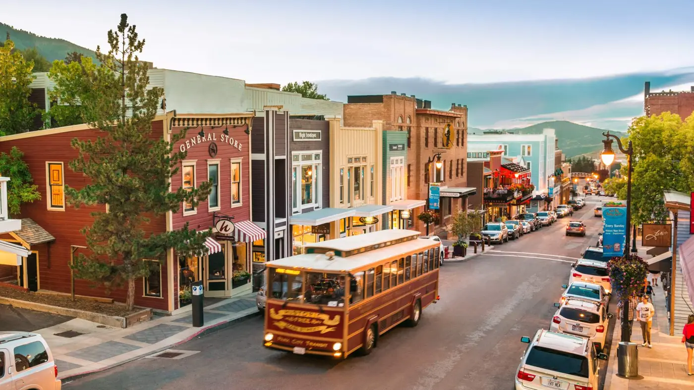 Historic homes and streets in Park City, Utah